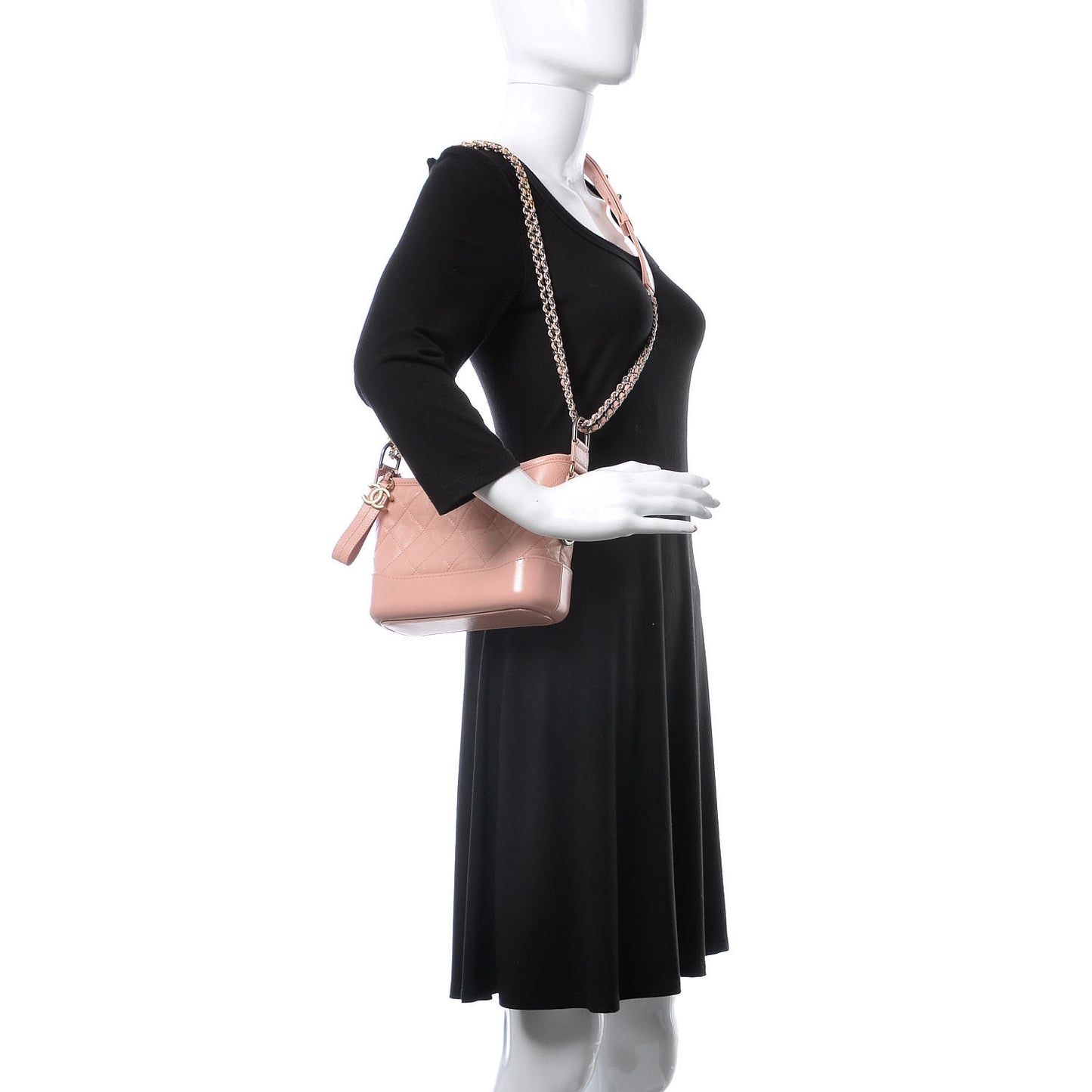 Aged Calfskin Quilted Small Gabrielle Hobo Pink