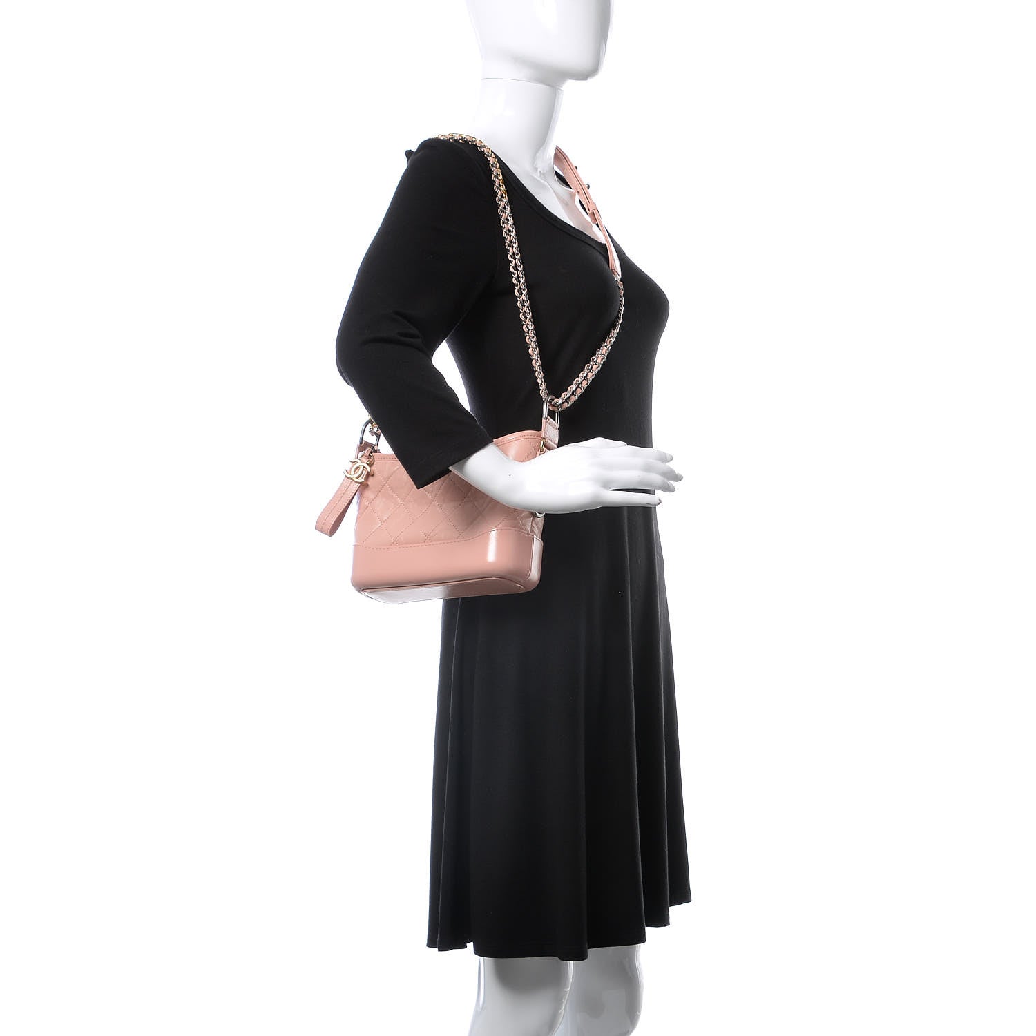 Chanel Aged Calfskin Quilted Small Gabrielle Hobo Pink 2 of 7
