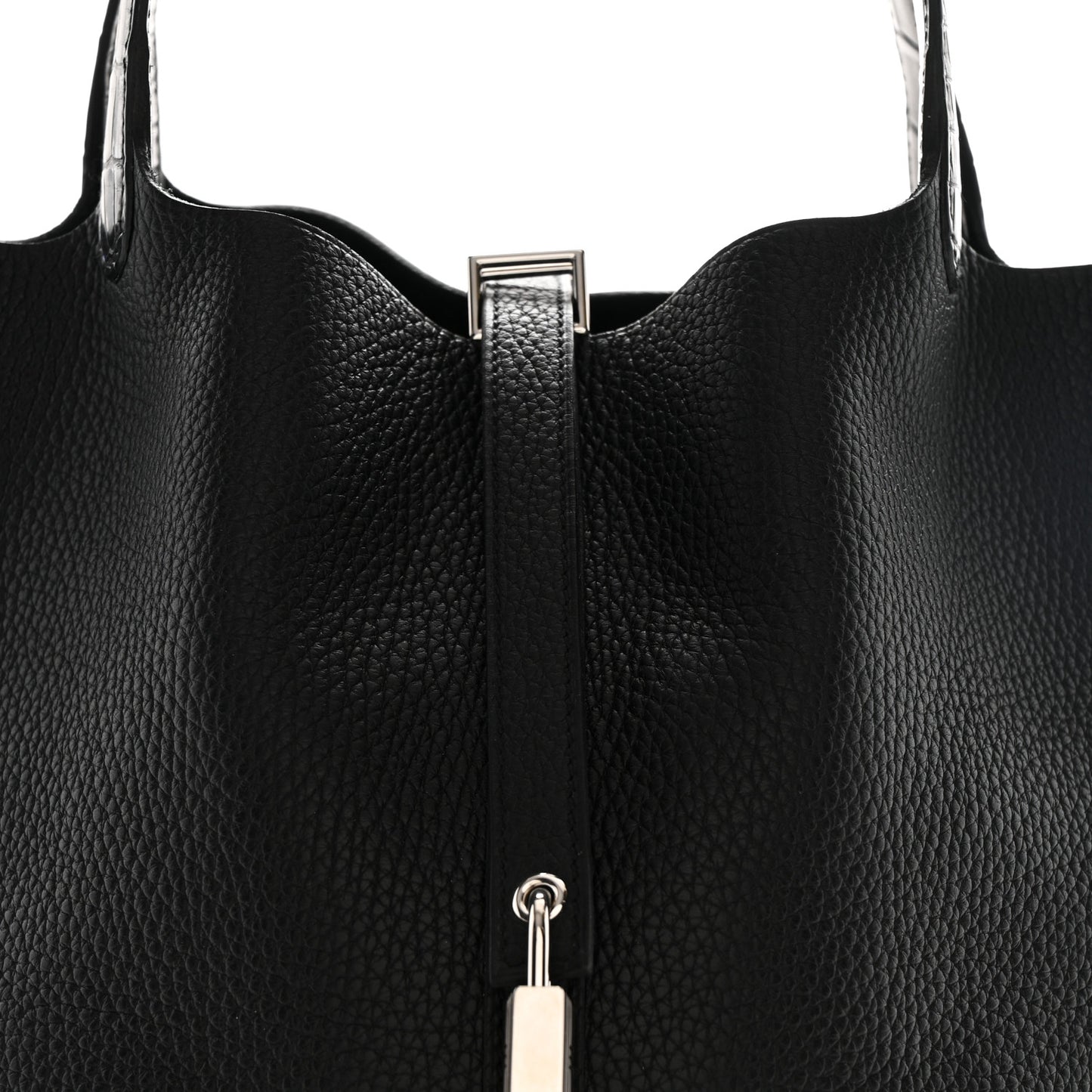 Taurillon Clemence Matte Alligator Picotin Lock Touch 22 MM Black