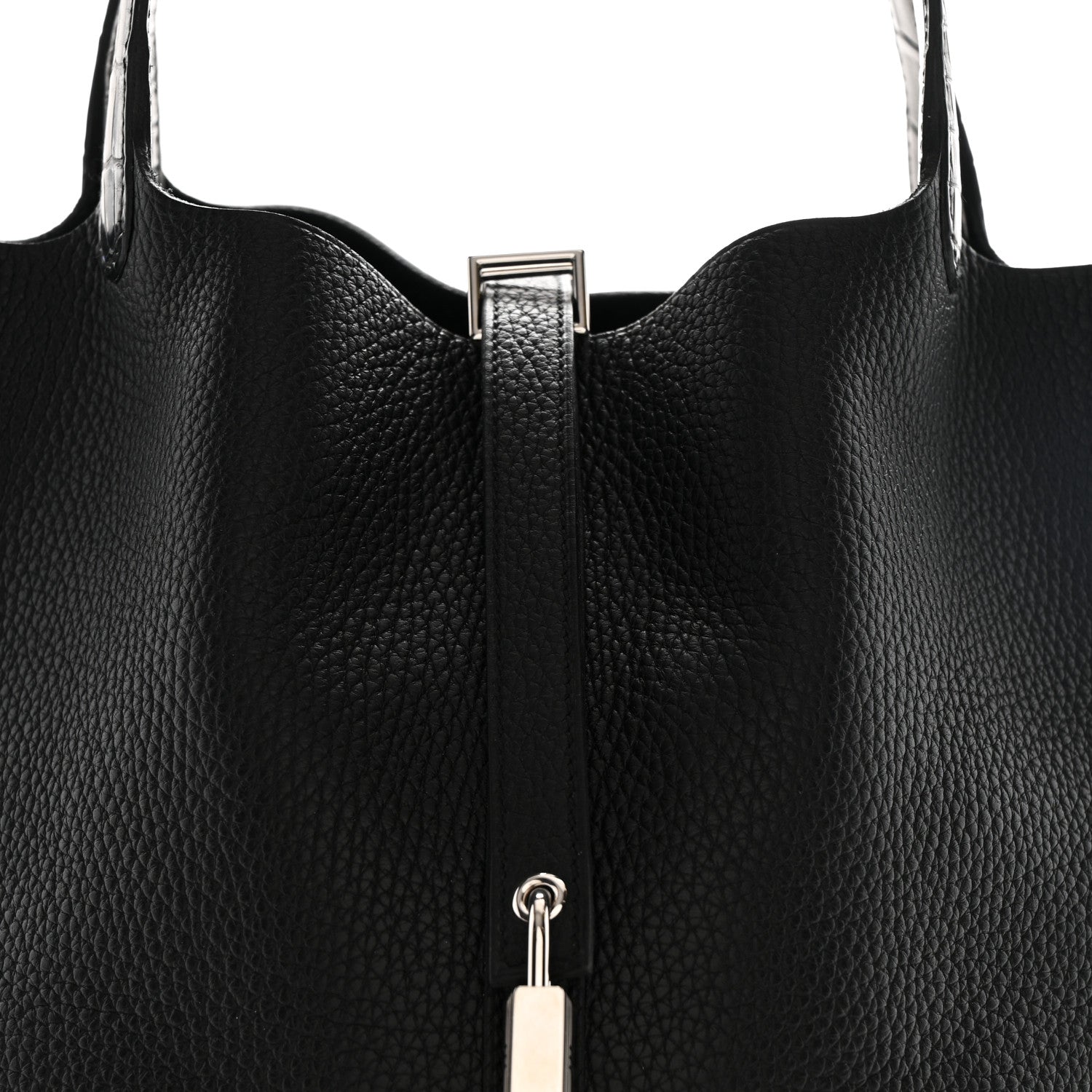 Hermes Taurillon Clemence Matte Alligator Picotin Lock Touch 22 MM Black 8 of 11