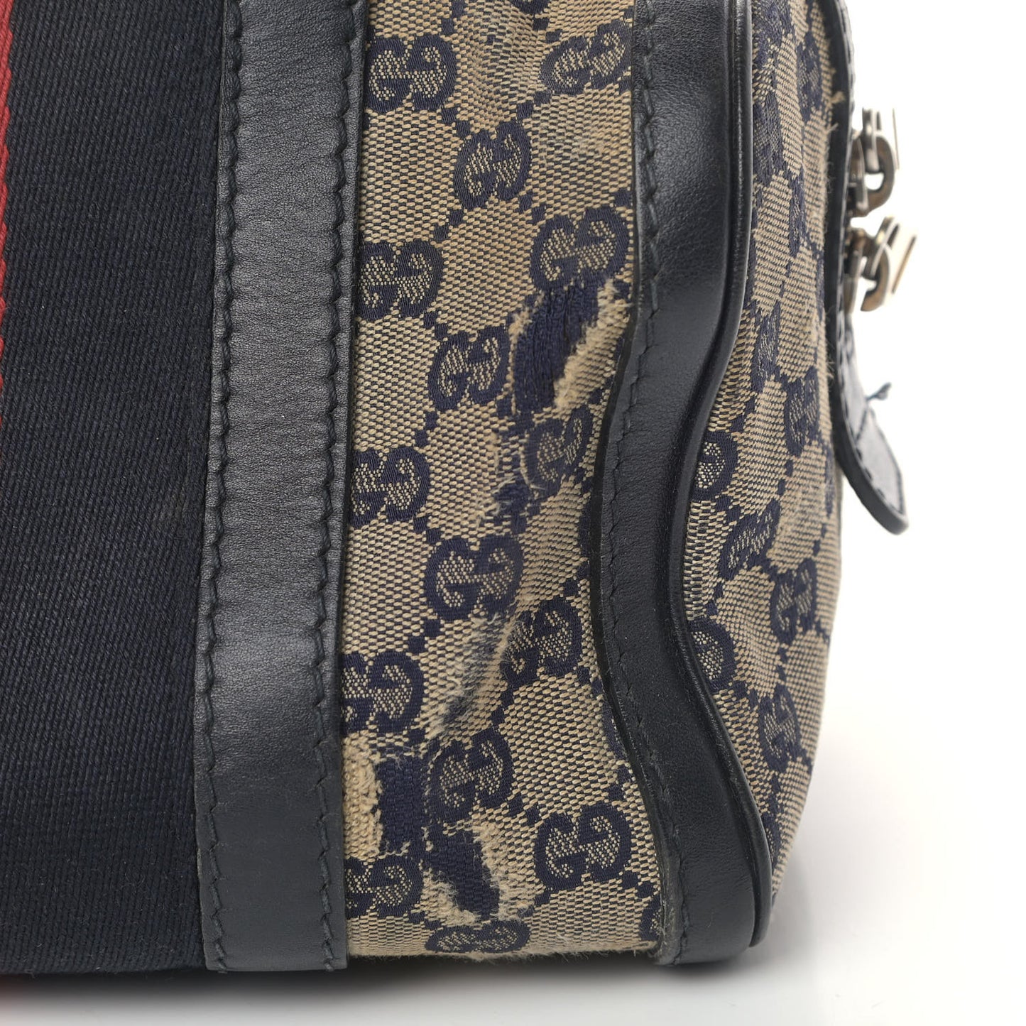 Monogram Vintage Web Small Boston Navy