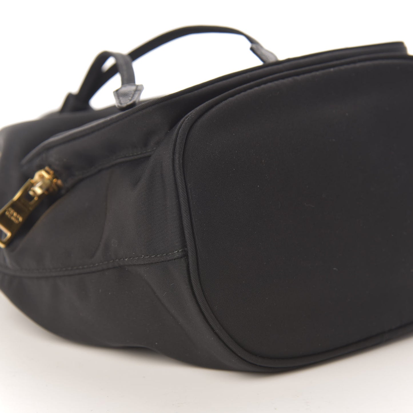 Saffiano Tessuto Nylon Mini Bucket Crossbody Bag Black