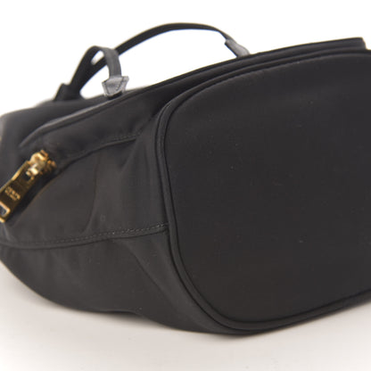 Prada Saffiano Tessuto Nylon Mini Bucket Crossbody Bag Black 5 of 9