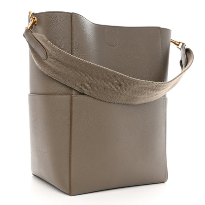 Celine Soft Grained Calfskin Sangle Bucket Bag Taupe 3 of 9