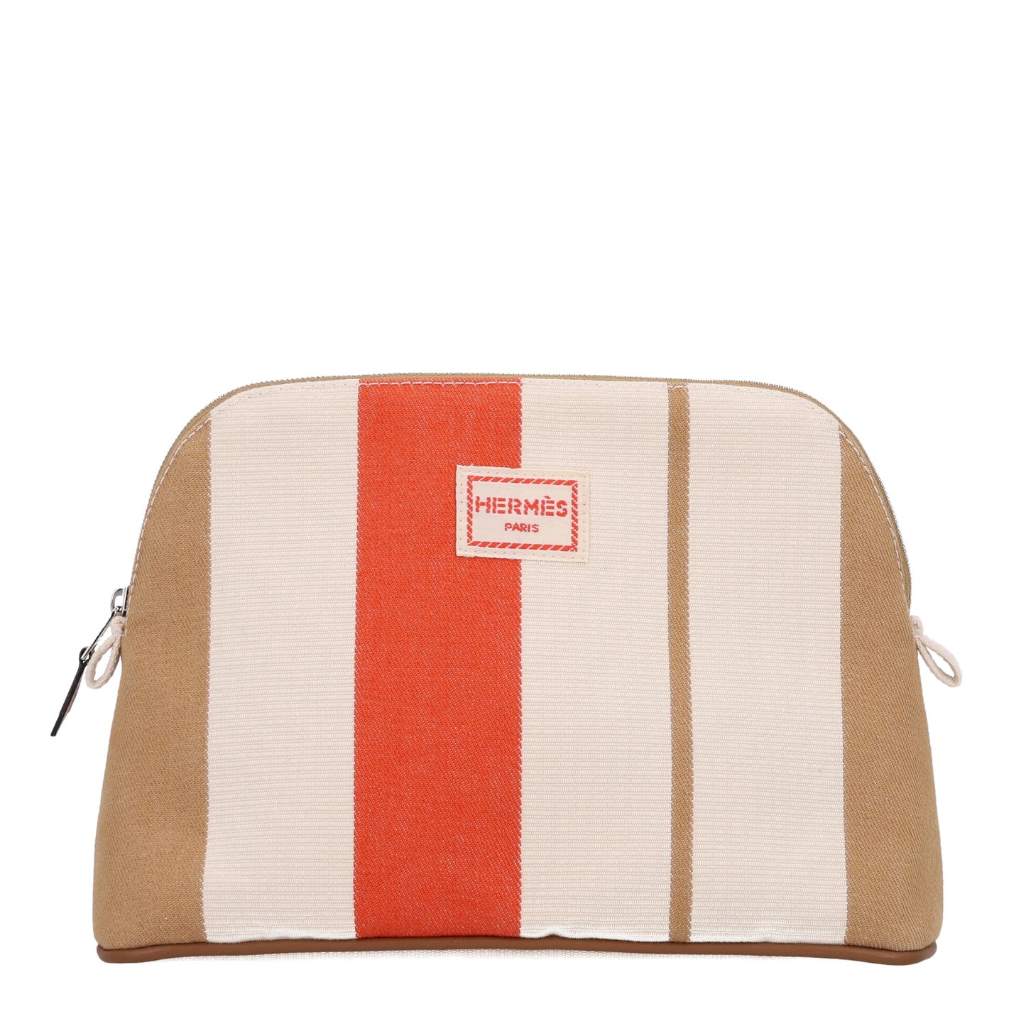 Cotton Stripe Bolide Rayures Rocabar Medium Travel Cosmetic Pouch Feu Naturel