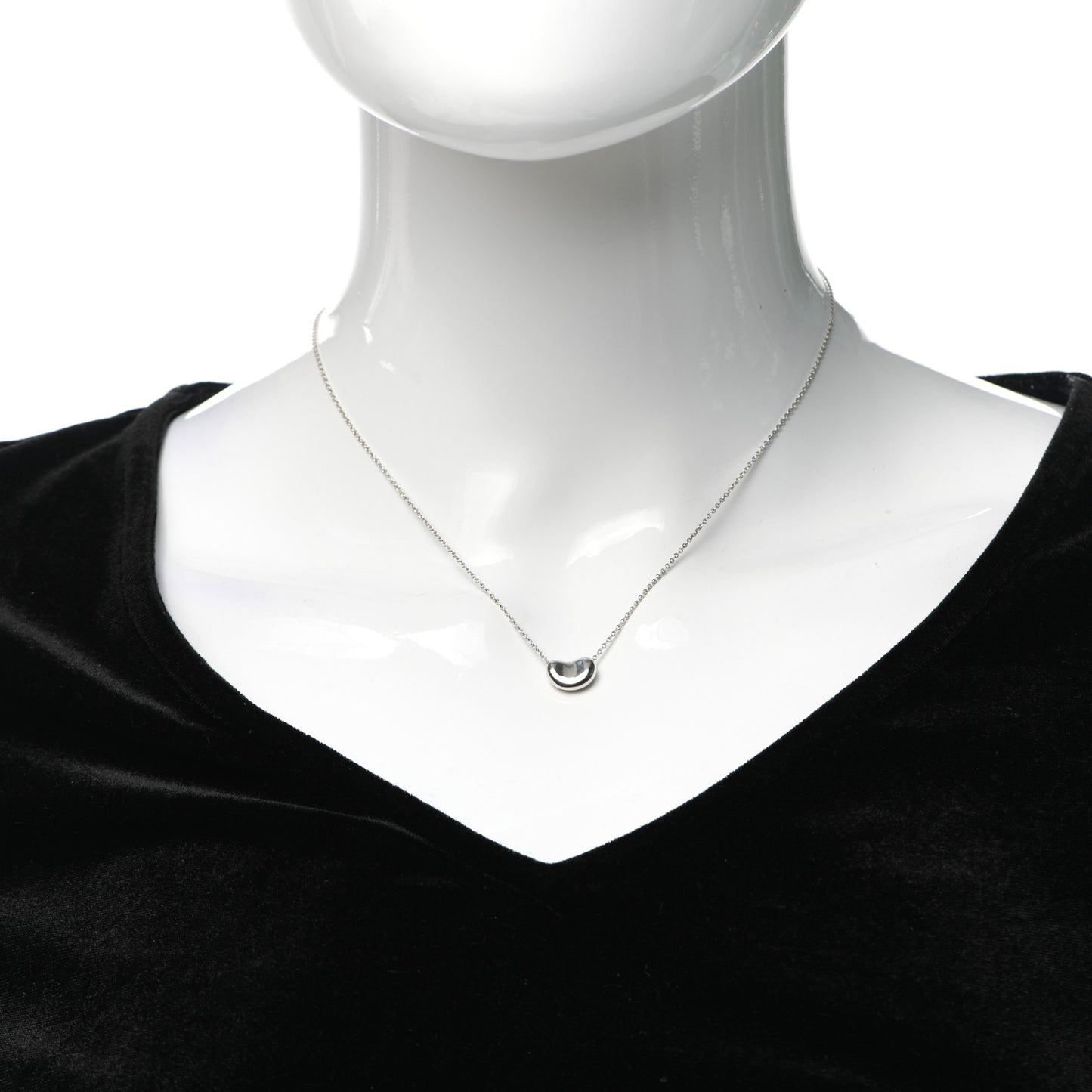 Sterling Silver 12mm Elsa Peretti Bean Pendant Necklace