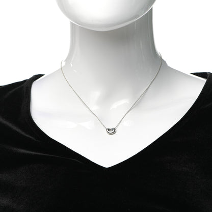 Tiffany Sterling Silver 12mm Elsa Peretti Bean Pendant Necklace 2 of 5