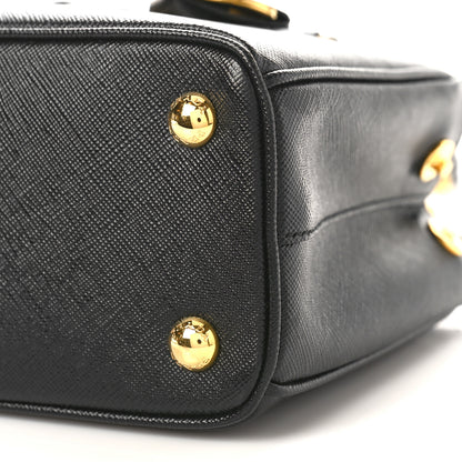 Prada Saffiano Lux Mini Galleria Double Zip Tote Black 8 of 8