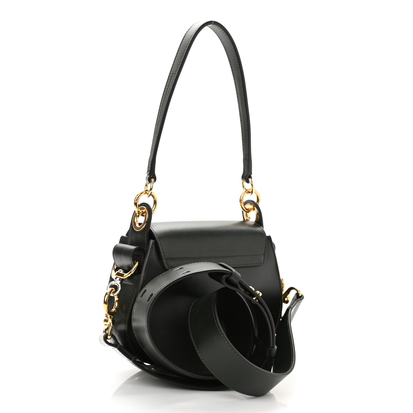 Calfskin Suede Small Tess Bag Night Forest