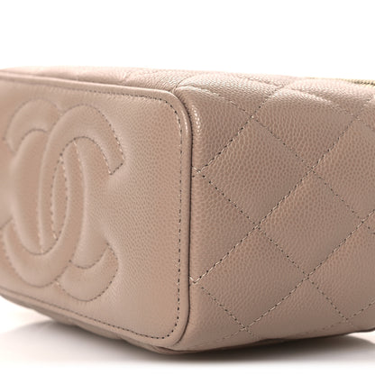 Chanel Caviar Quilted Small Vanity Case With Chain Dark Beige 10 of 11