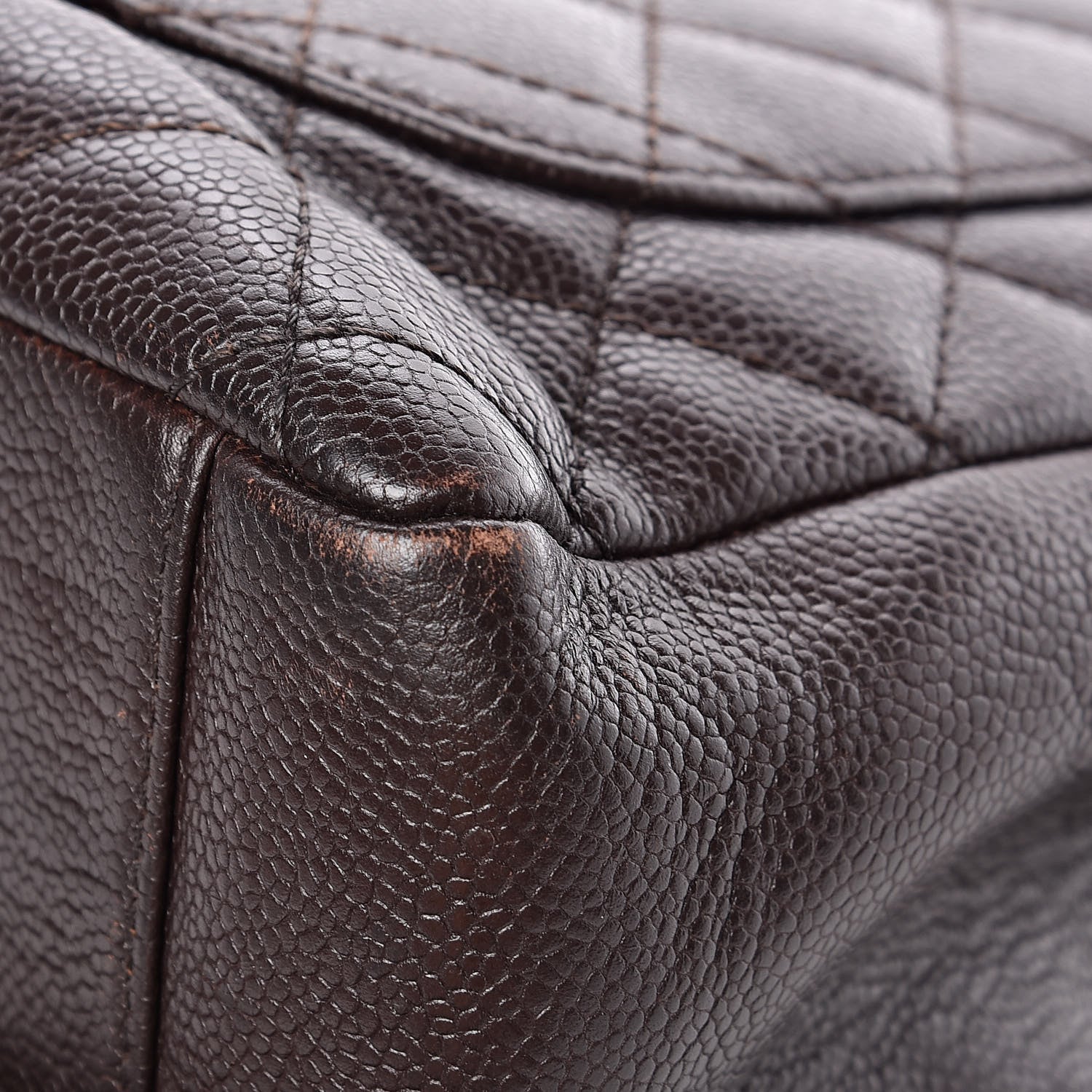 Chanel Caviar Quilted Grand Shopping Tote GST Dark Brown 15 of 19