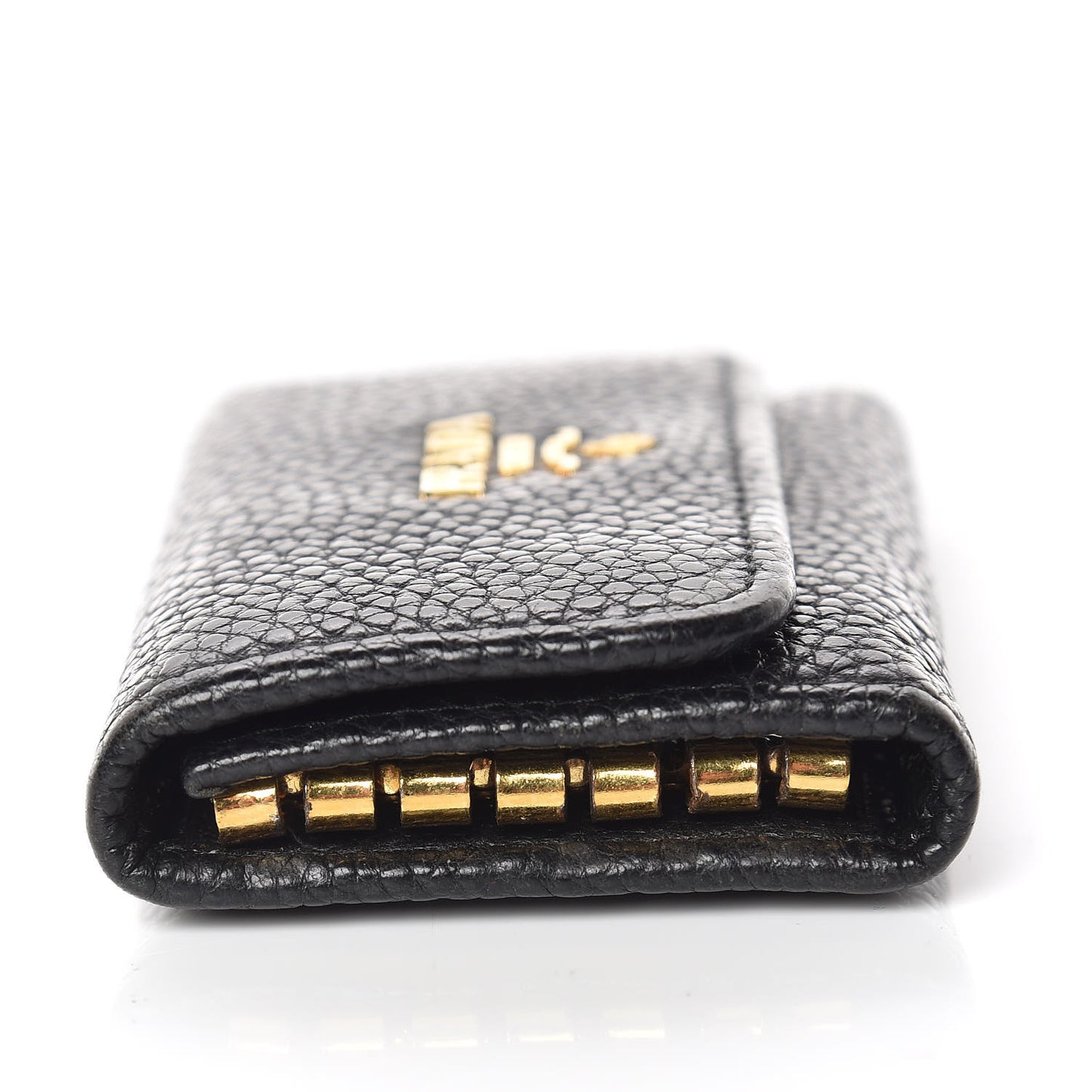 Vitello Grain 6 Key Holder Black