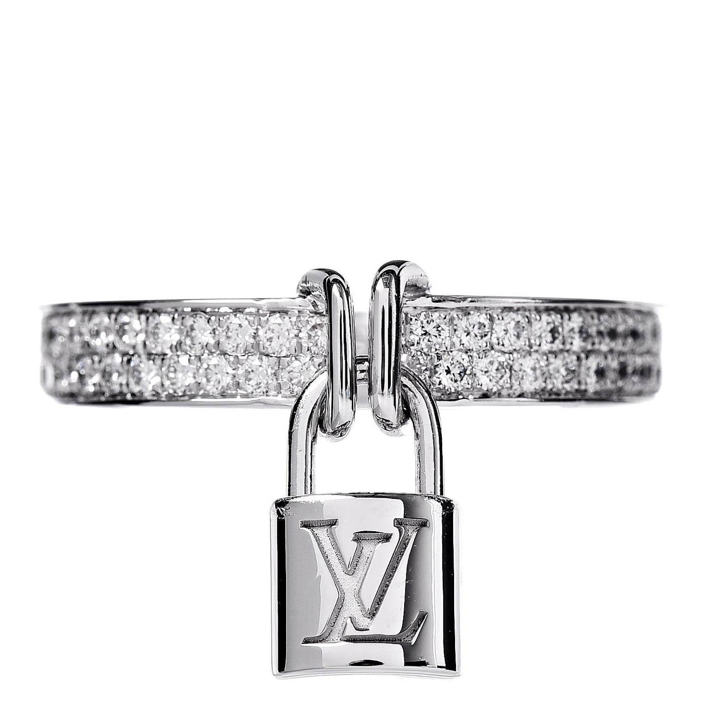 18K White Gold Diamond Lockit Ring 51 5.75
