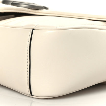 Gucci Calfskin Matelasse Aria Small GG Marmont Shoulder Bag Mystic White 9 of 9