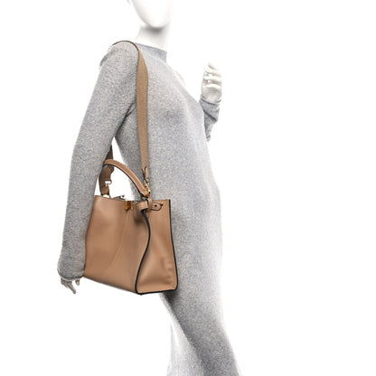 Fendi Vitello Seta Nabuk Pequin Medium Peekaboo X-Lite Cuoio Tabacco Moro 2 of 9