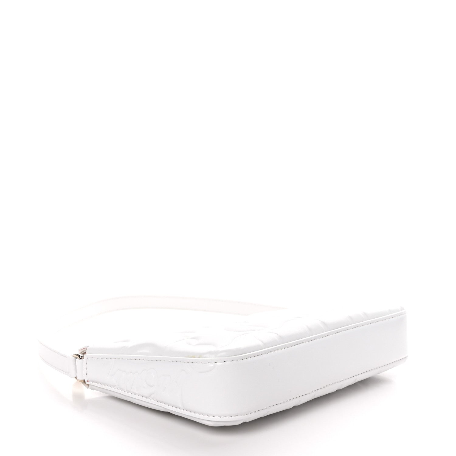 Christian Louboutin Calfskin Embossed Loubila Shoulder Bag White 4 of 8