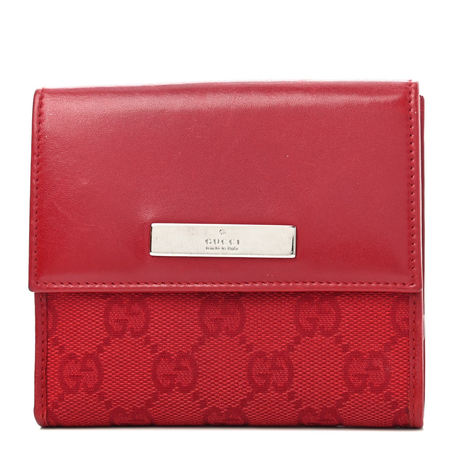Monogram French Flap Wallet Red