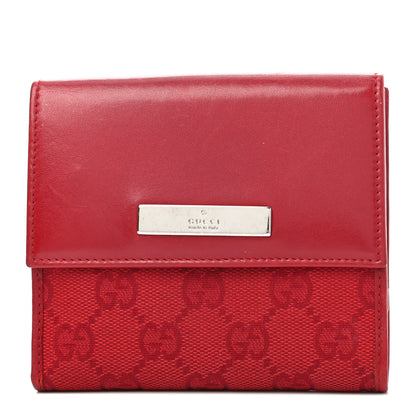 Gucci Monogram French Flap Wallet Red 1 of 4