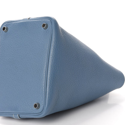 Hermes Taurillon Clemence Picotin 18 PM Blue Jean 7 of 11