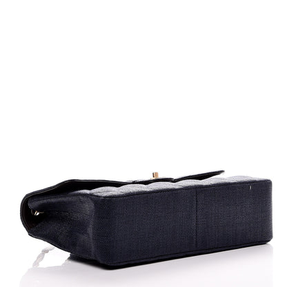Chanel Toile Quilted Jumbo Single Flap Dark Blue 5 of 8