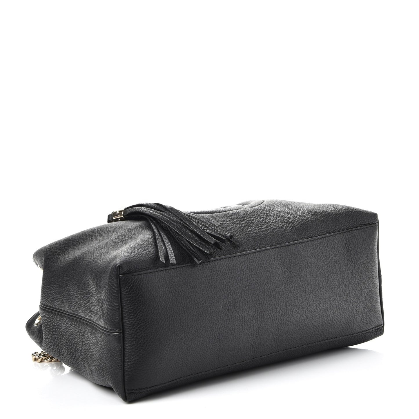 Pebbled Calfskin Medium Soho Chain Shoulder Bag Black