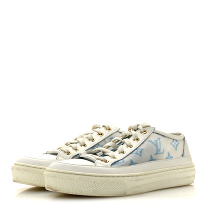 Louis Vuitton Technical Fabric Calfskin Monogram Stellar Sneakers 35  Blue 4 of 12