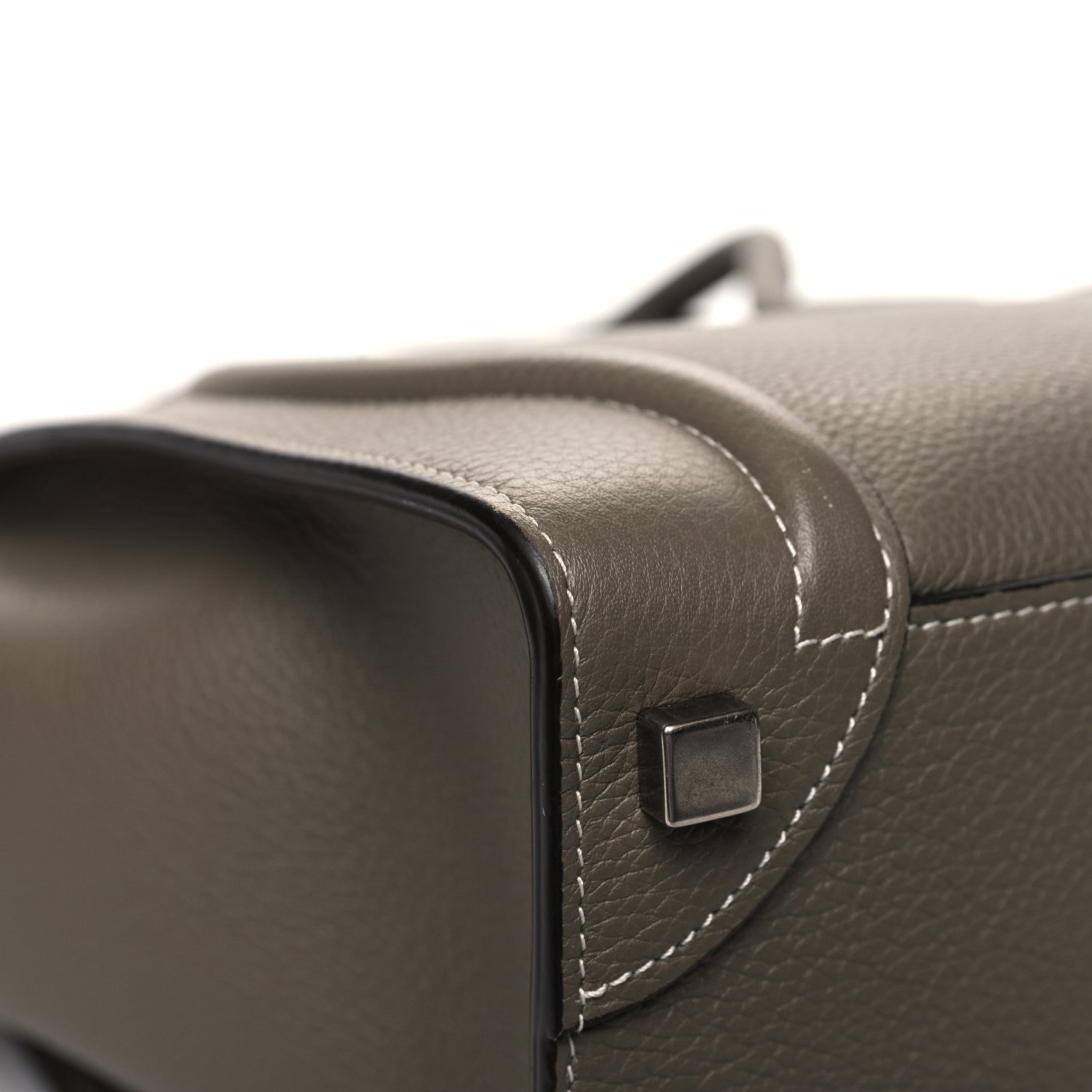Celine Drummed Calfskin Micro Luggage Souris 10 of 11