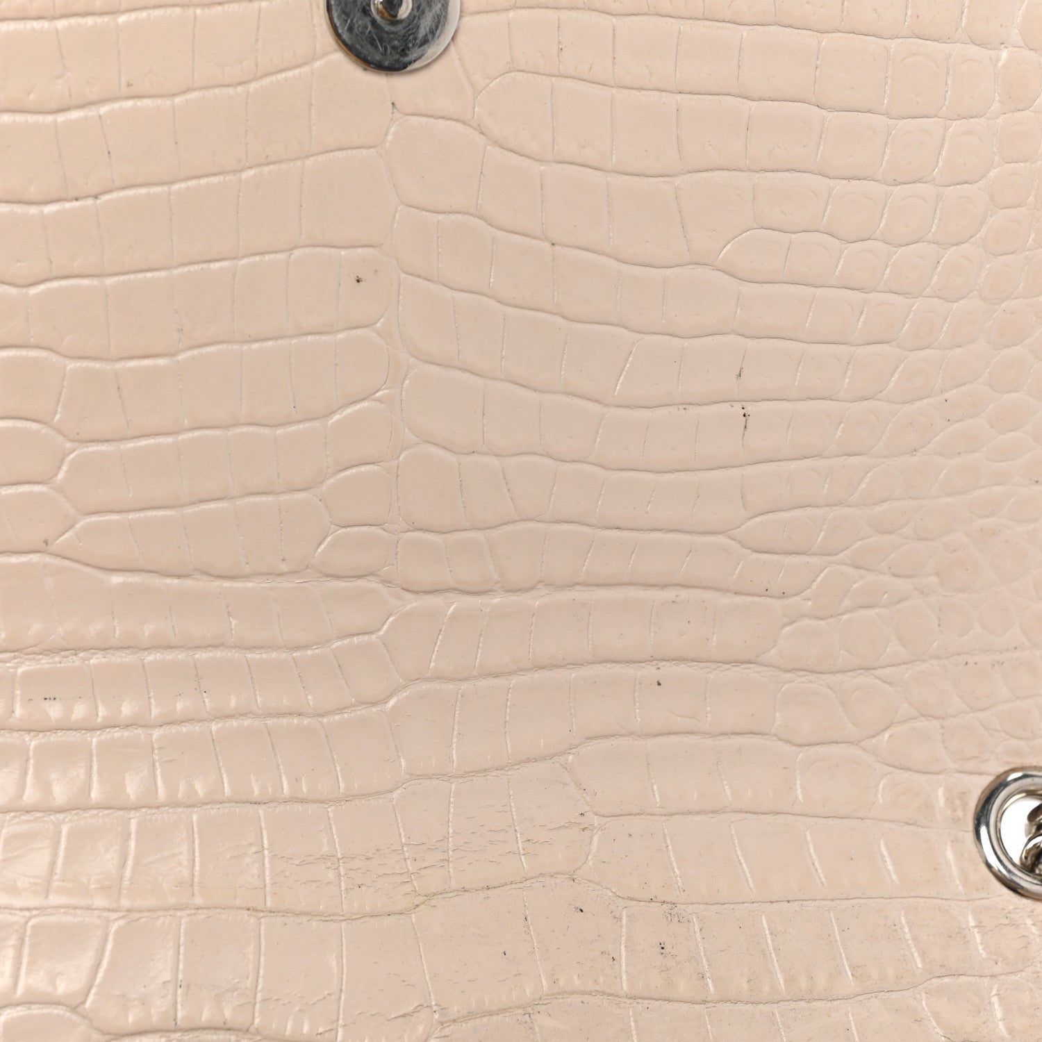 Saint Laurent Calfskin Crocodile Embossed Small Classic Monogram Kate Tassel Satchel Crema Soft 9 of 21