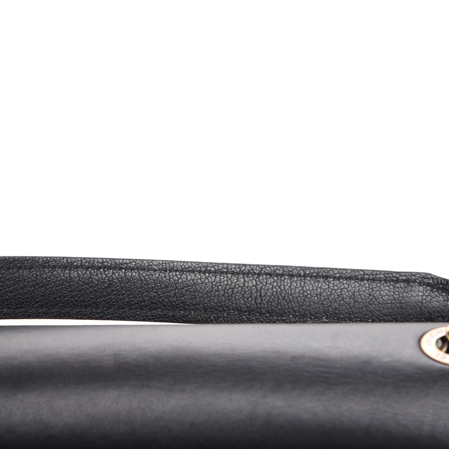 Shiny Calfskin Goatskin Quilted Small Coco Curve Messenger Flap Black