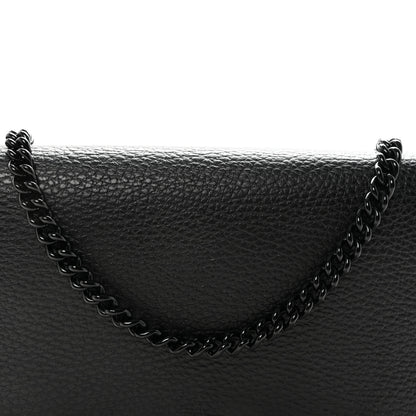 Gucci Dollar Calfskin Enamel Monochrome Mini GG Marmont Chain Wallet Black 7 of 10