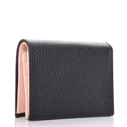 Gucci Calfskin GG Marmont Bow Card Case Black 3 of 9
