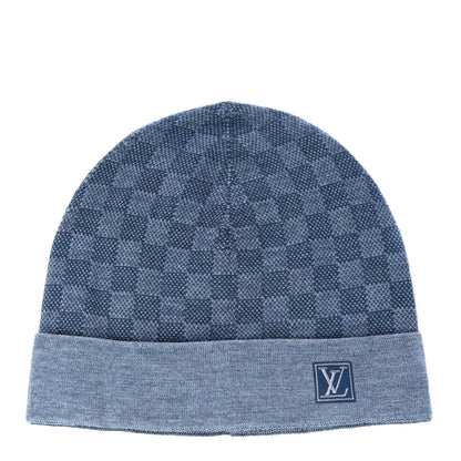 Louis Vuitton Wool Petit Damier Hat NM Light Blie 1 of 9