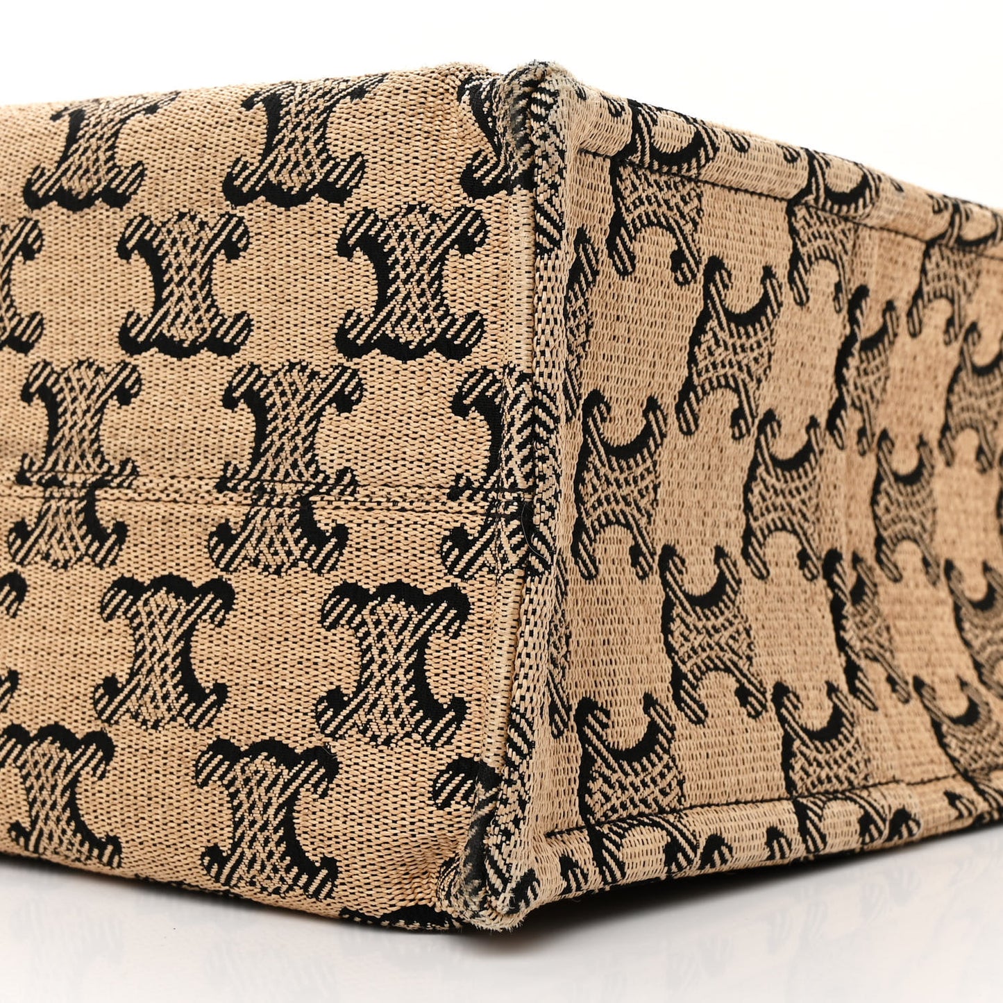 Canvas Calfskin Triomphe Large Cabas Thais Natural Tan