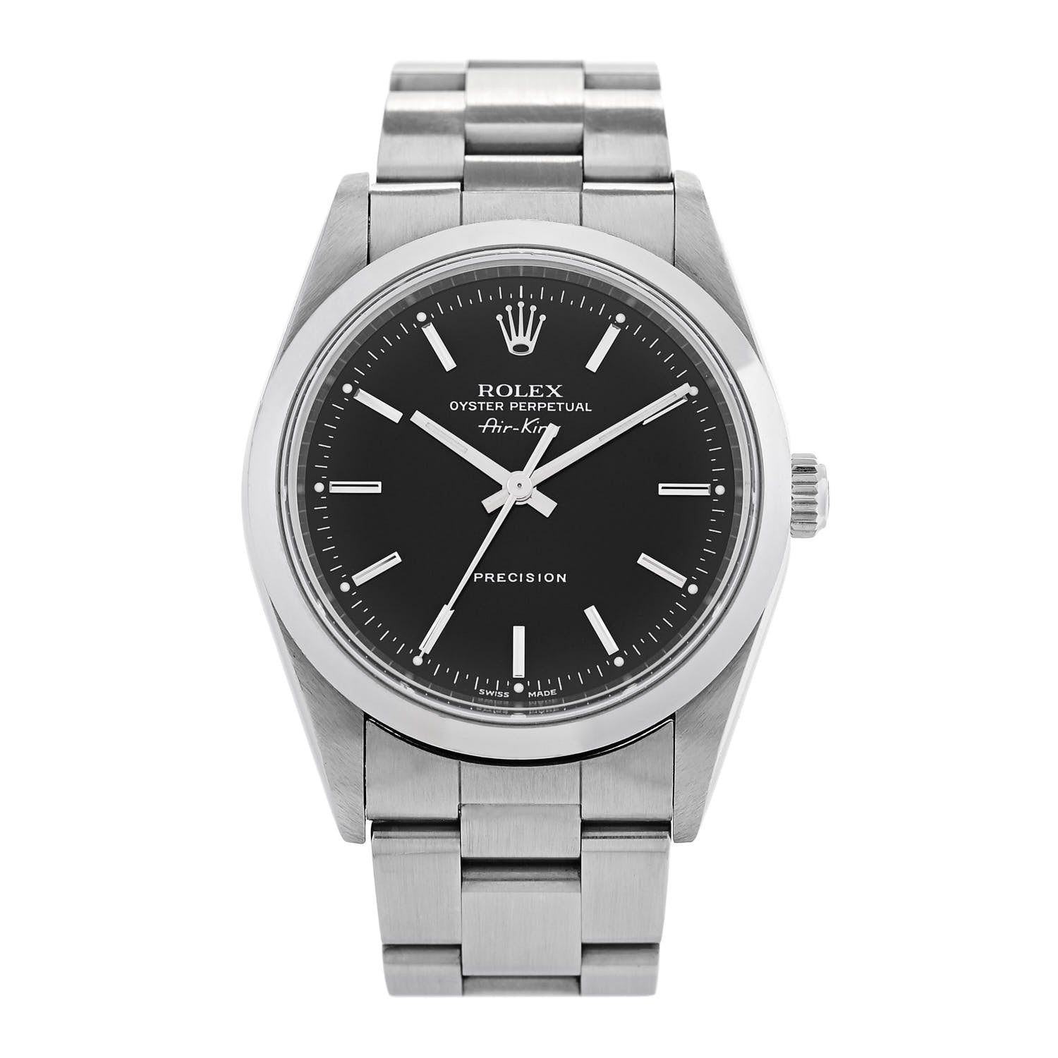 Rolex Stainless Steel 34mm Air-King Oyster Perpetual Precision Watch Black 14000 1 of 4