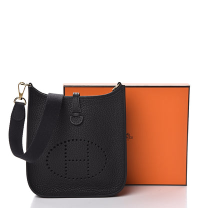 Hermes Taurillon Clemence Evelyne TPM Black 12 of 12
