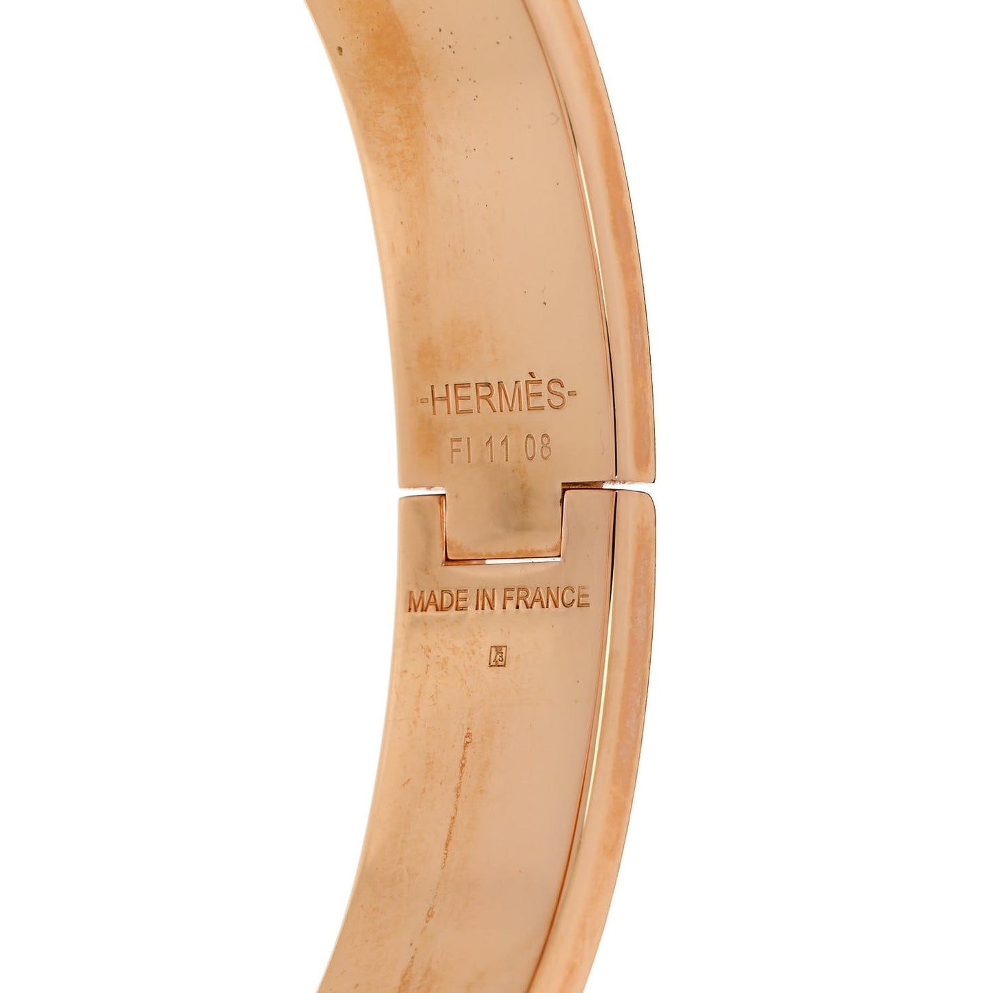 Enamel Narrow Clic Clac H Bracelet GM Marron Glace