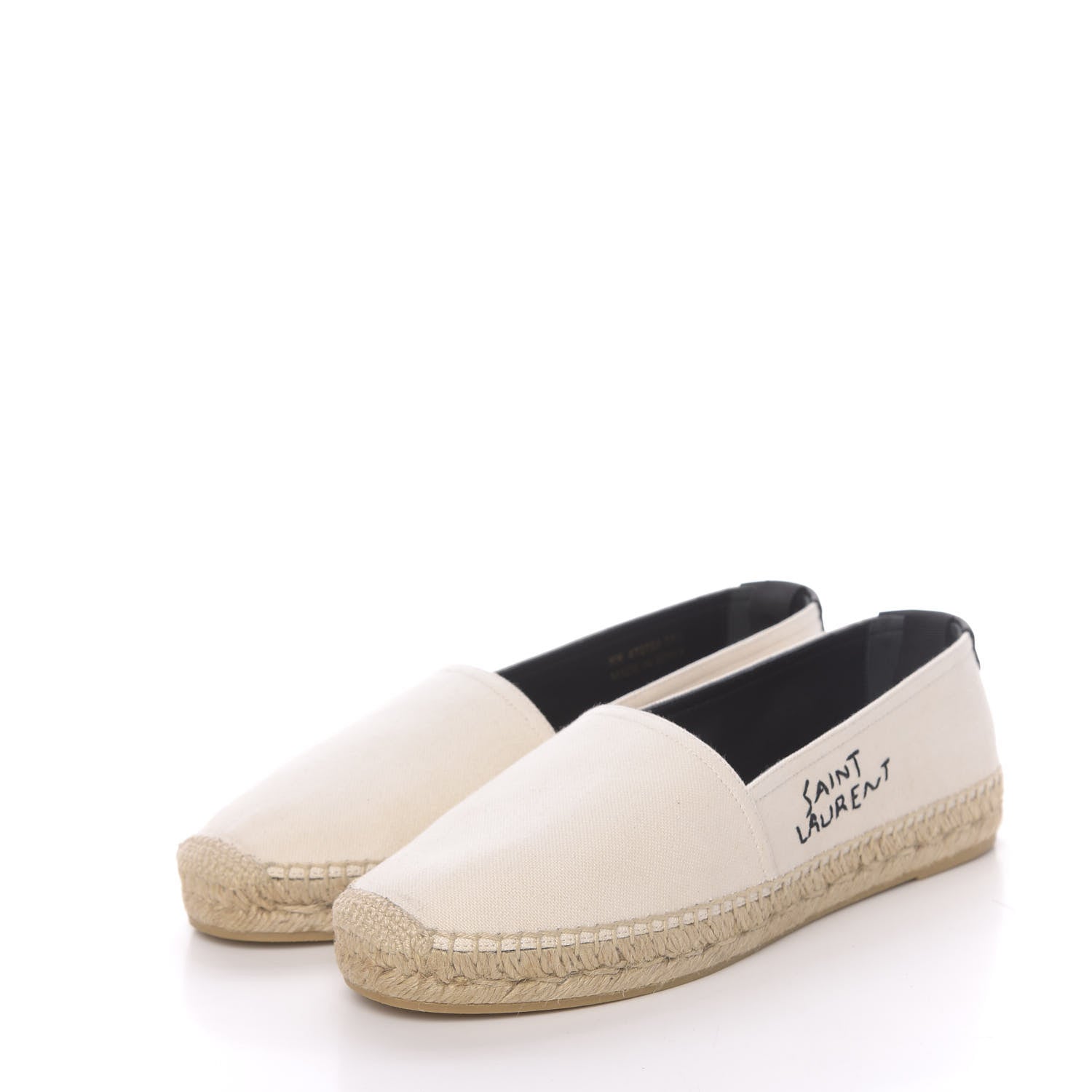 Saint Laurent Canvas Nappa Elba Light Logo Embroidered Espadrilles 38.5 Panna 3 of 10