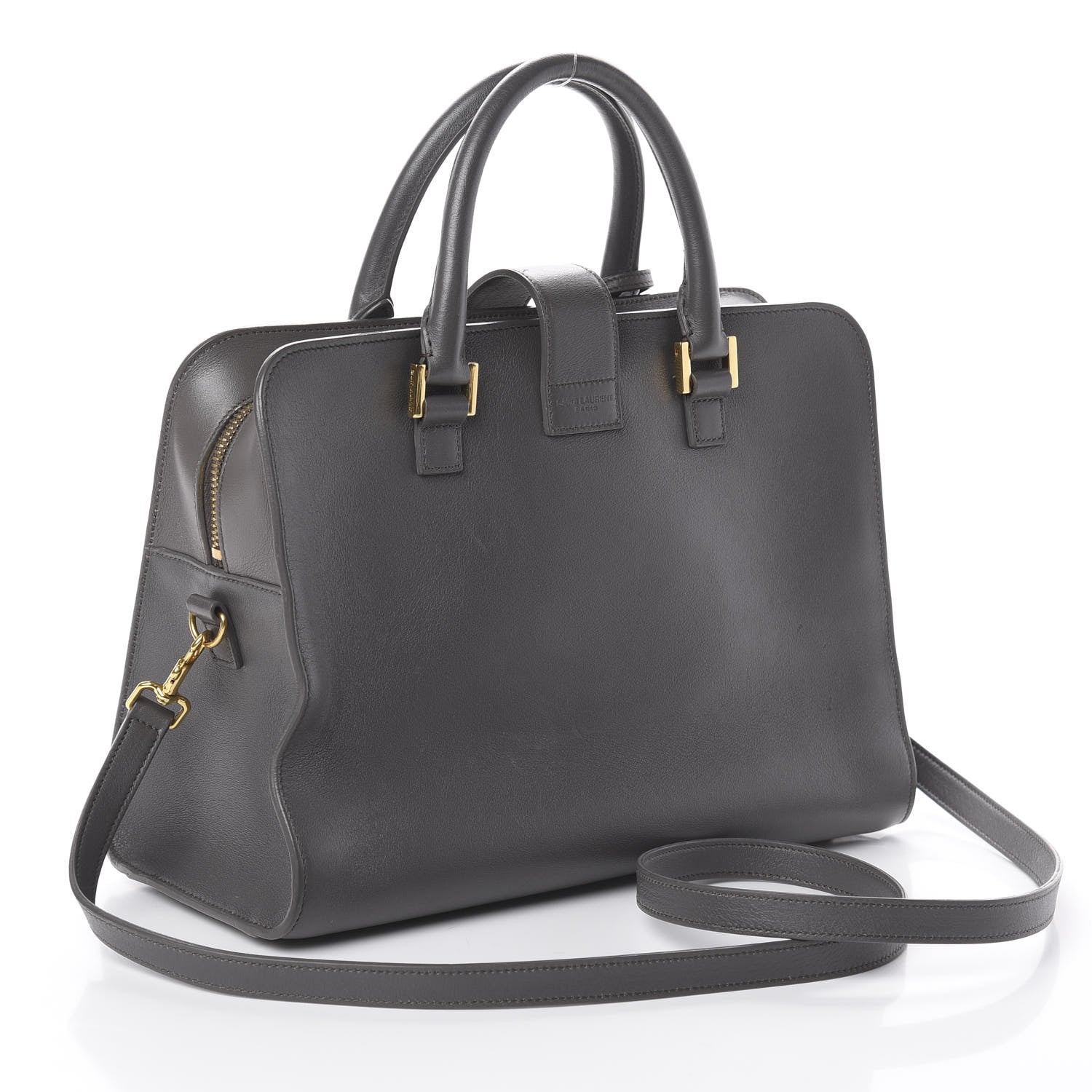 Saint Laurent Calfskin Small Monogram Cabas Grey 2 of 8