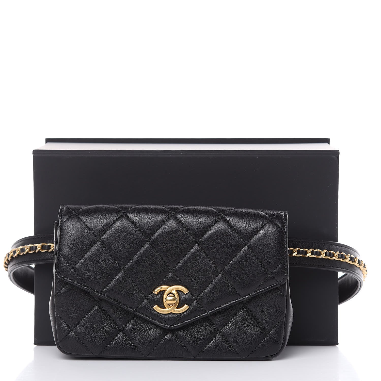 Chanel Calfskin Quilted Flap Waist Bag Black 14 of 14