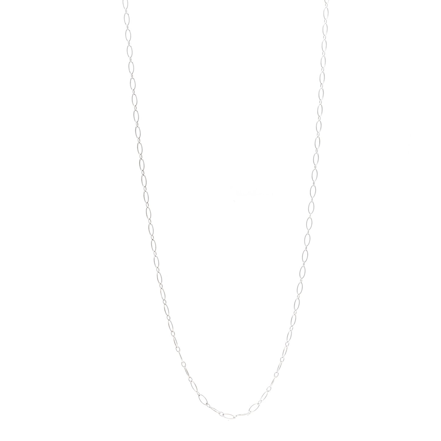 Sterling Silver Oval Link Chain Necklace 31.5"