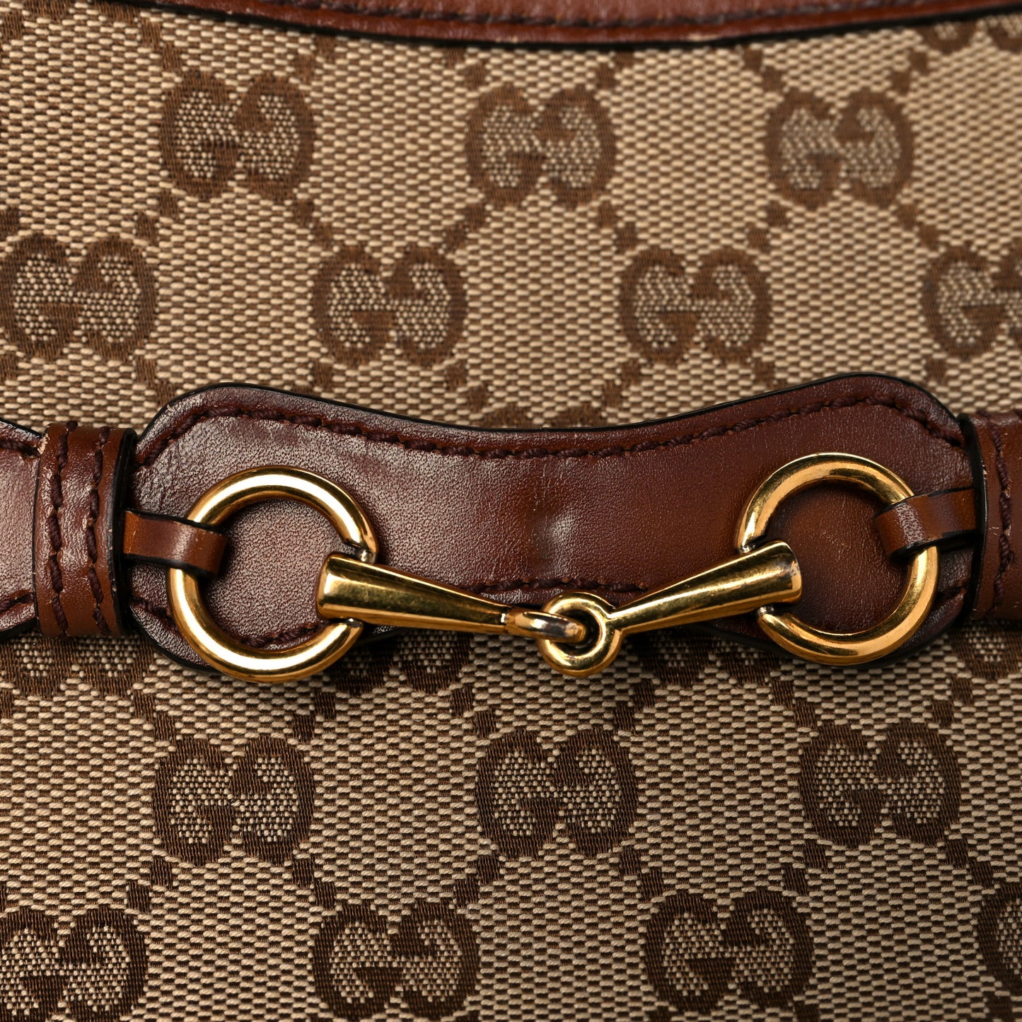 Monogram Medium Lady Web Shoulder Bag Beige Cuir