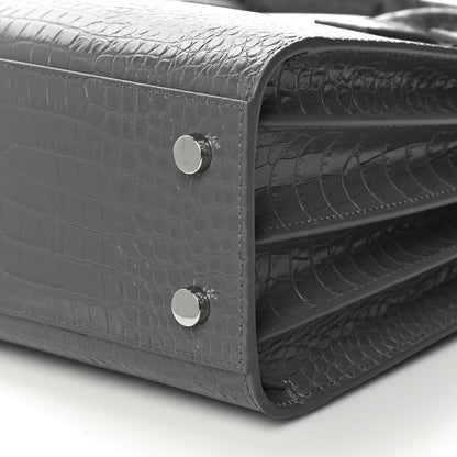 Saint Laurent Calfskin Crocodile Embossed Baby Sac De Jour Fog 8 of 8