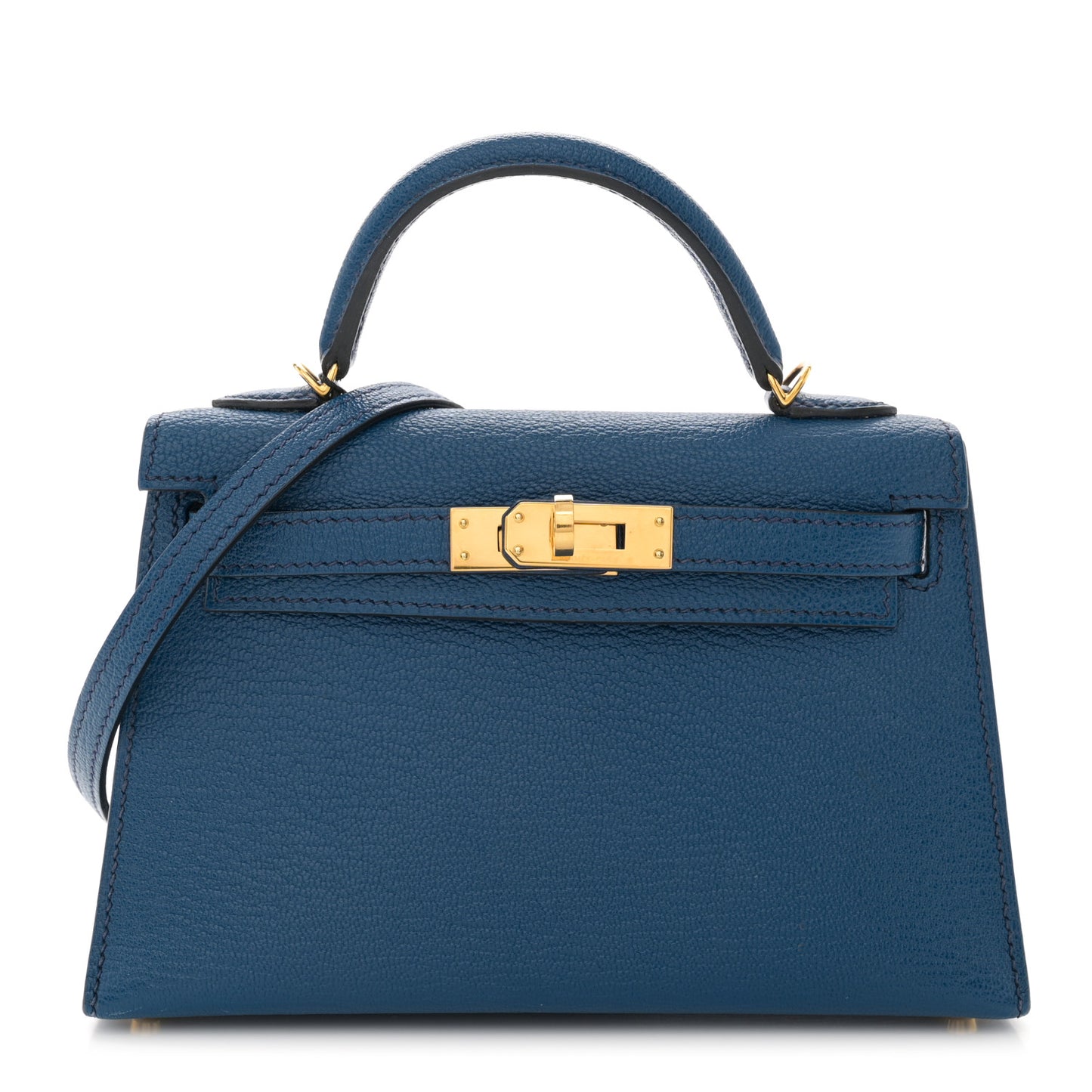 Chevre Mysore Mini Kelly Sellier 20 Bleu Saphir