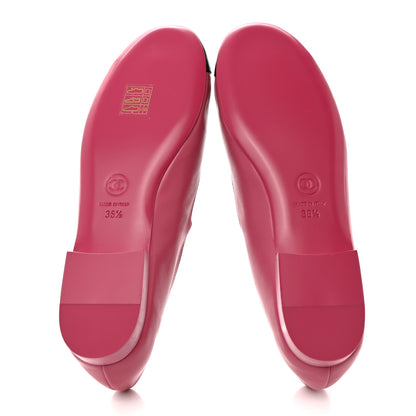 Chanel Lambskin Mary Jane Flats 36.5 Pink Black 5 of 9