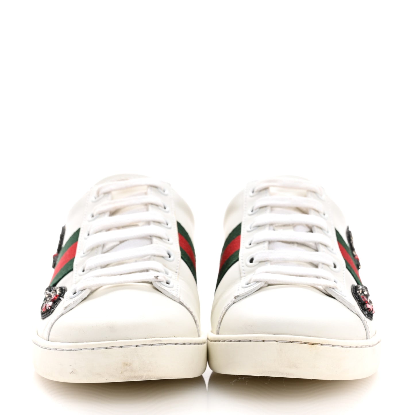 Calfskin Web Studded Womens Arrow Ace Sneakers 36.5 White