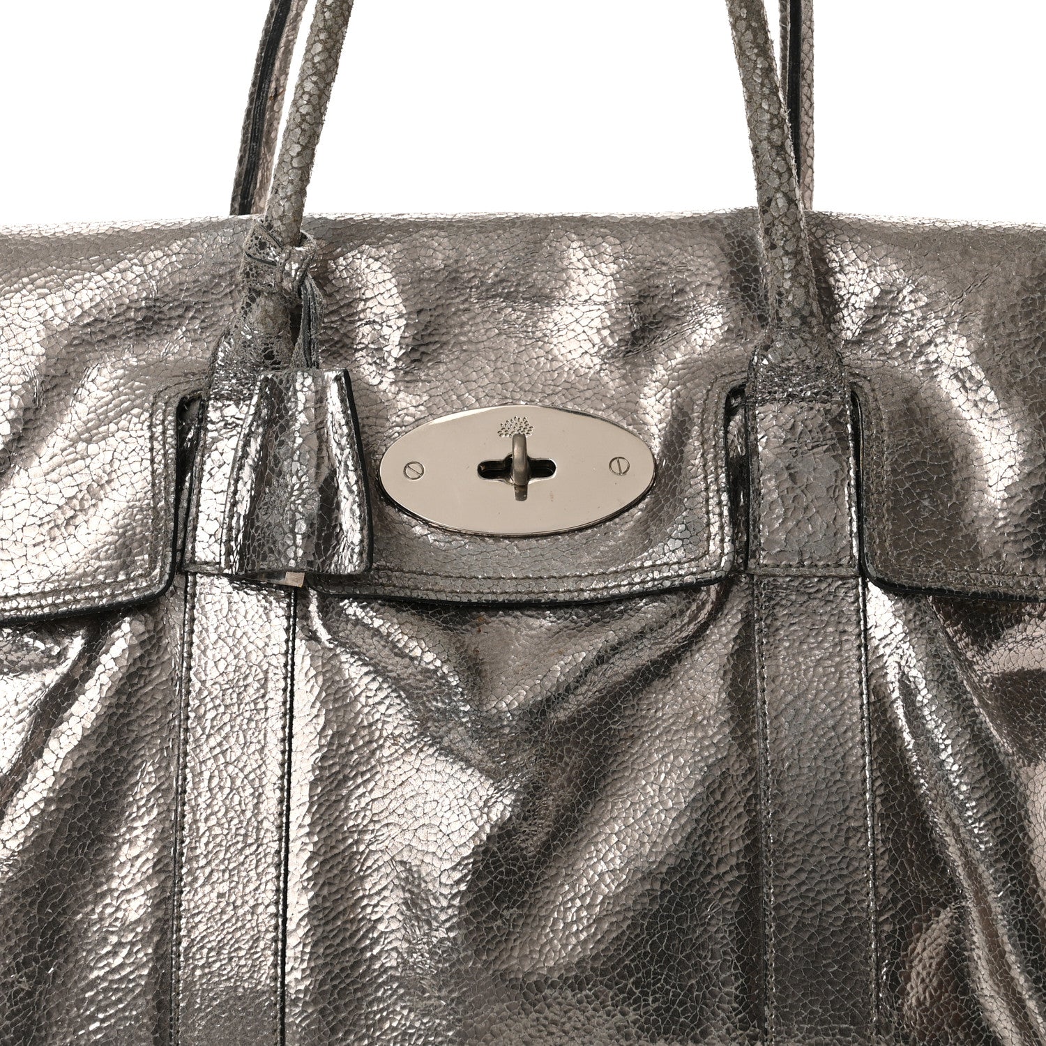 Mulberry Metallic Classic Grain Bayswater Silver 7 of 12