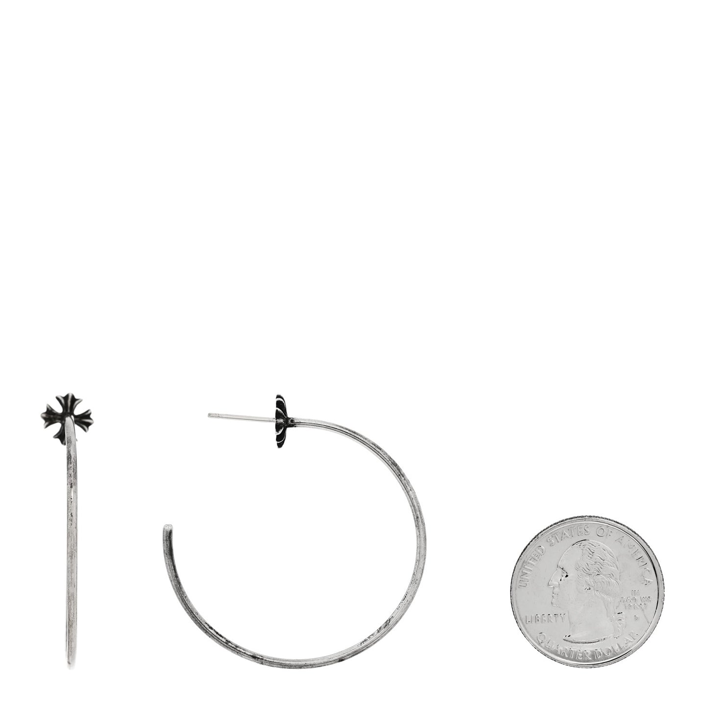 Sterling Silver Plus Cross Hoop Earrings