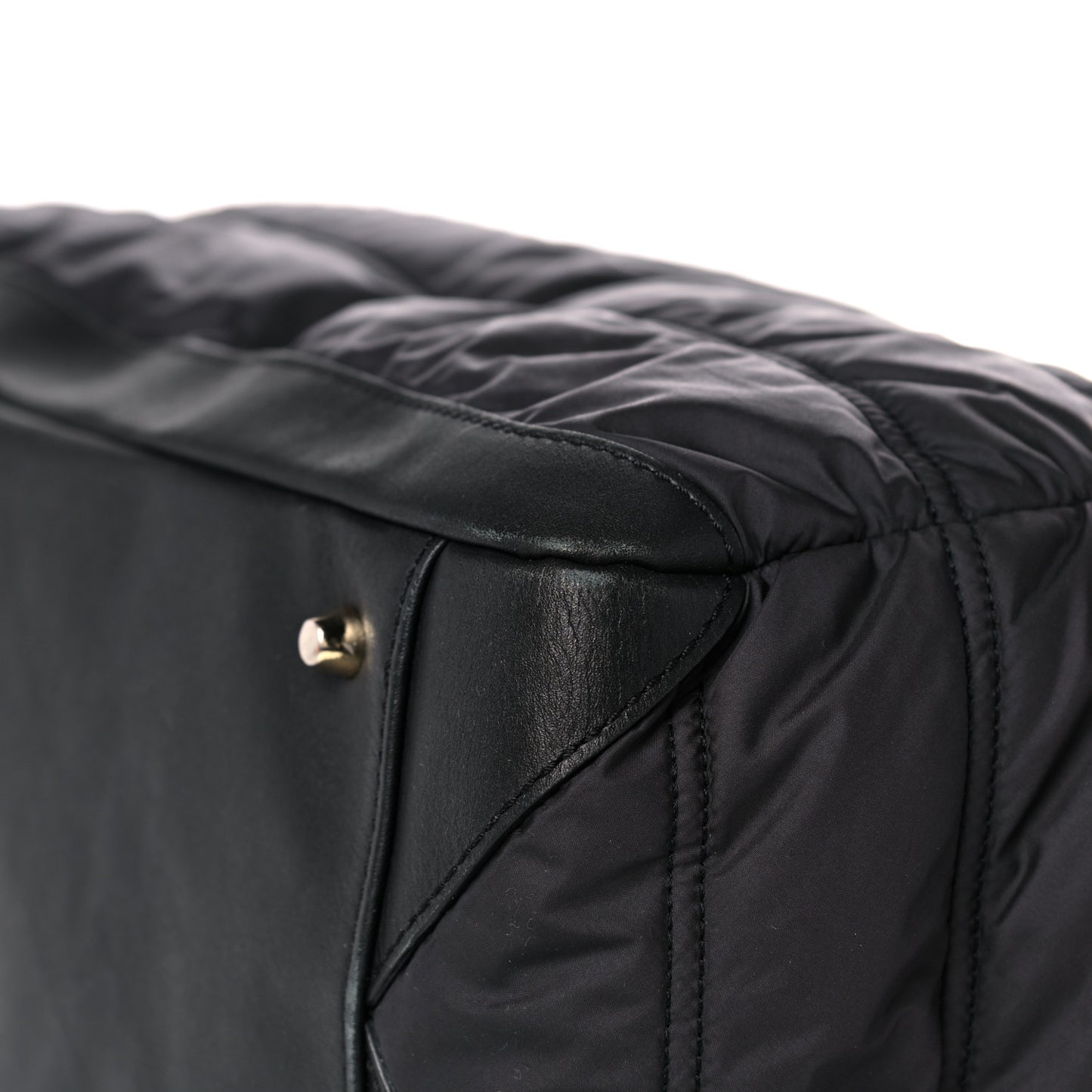 Nylon Quilted Diaper Bag Black