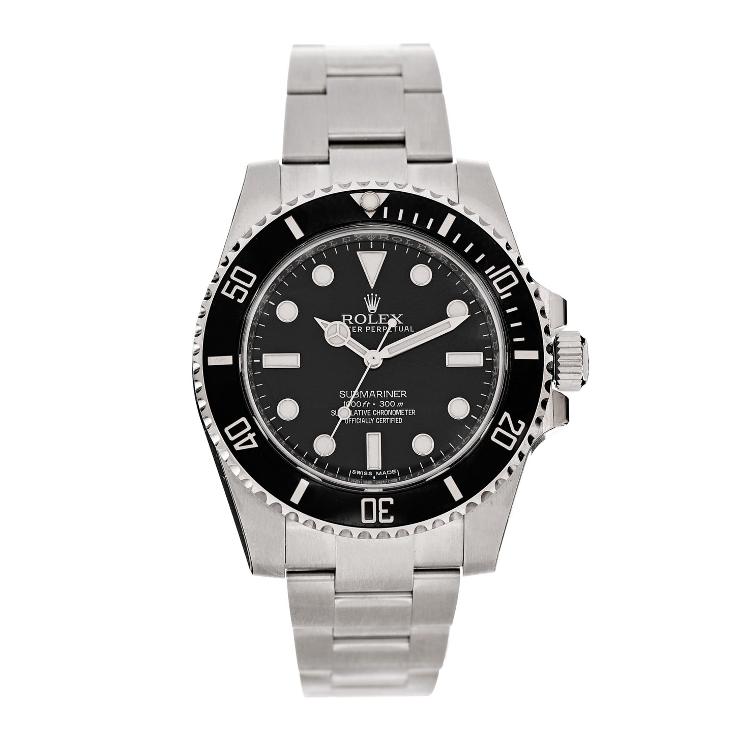 Stainless Steel 40mm Oyster Perpetual Submariner Watch Black 114060