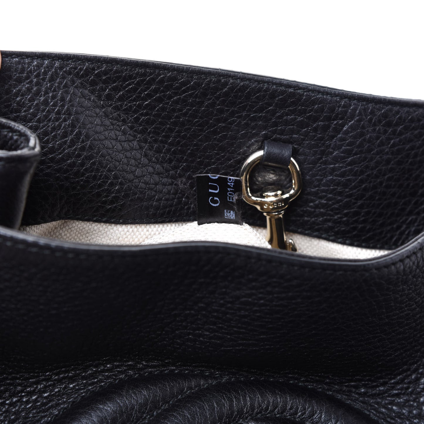 Pebbled Calfskin Medium Soho Chain Shoulder Bag Black